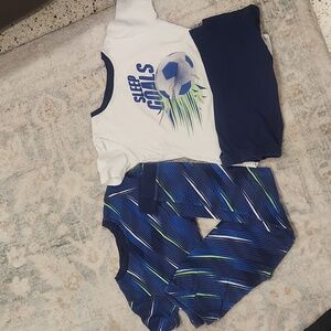 Carter's Boy Size 12 Pajamas Set of 2 soccer blue